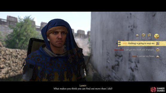 You&rsquo;ll then need to pass a Hard difficulty check to get more information out of him.