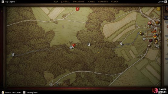 Head west of Bylany to find a Huntsman&rsquo;s Lodge in the woods.