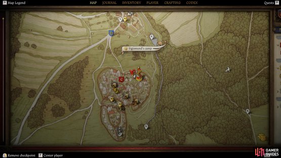 Find Katherine after 21:00 at the Baths in Sigismund&rsquo;s Camp.