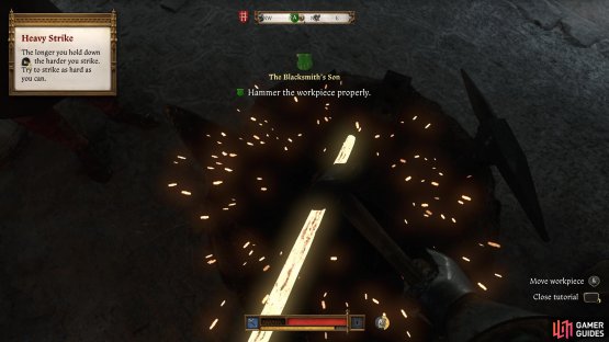 and then hit it with the hammer and make sure there&rsquo;s large sparks each time.
