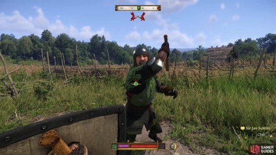 Defeat Lord Semine in a duel to acquire some useful pieces of equip.
