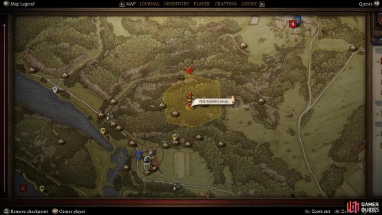 Head to the center of the search area to find the wolves and the missing sheep.