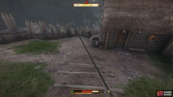 Follow the path down to the northwest.