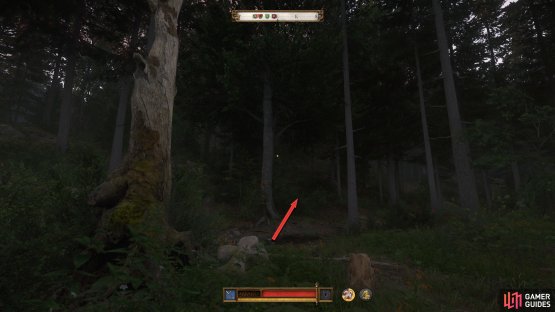 Keep going northwest until you reach the dead tree to find another cross.