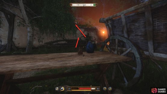 If you want some extra loot, climb on the wagon, and over the wall to find a chest.
