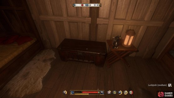 Head into the room opposite Henry&rsquo;s and pick the medium difficulty chest.