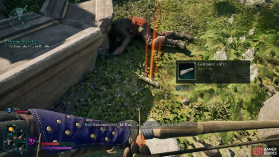 You will find the map next to a corpse.