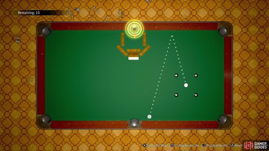 Banking the cue ball off the top, then the bottom, is probably the easiest way to do Hard 1.