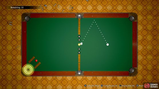 Banking it off the top will avoid you hitting the 8-balls in Legend 1.