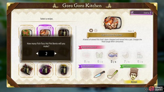 The more you make of a single dish, the tougher the minigames will be.