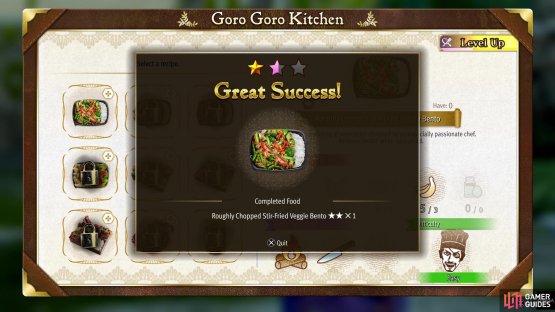 Making meals is great, since they are items you can use in combat.
