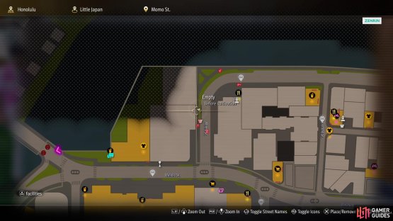 Head to the western side of Little Japan, to this spot on the map.