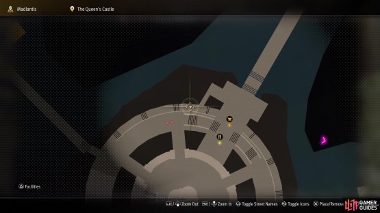 In the Queen&rsquo;s Castle area, go down the stairs and to this spot in the north.