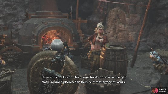 Talk to Gemma when you reach Azuz to unlock Armor Spheres,