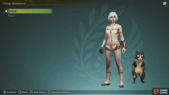 where you can edit features of your Hunter and/or Palico.