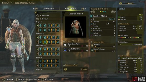 Later on you can upgrade to high rank Leather armor, which can allow you to create very competent material farming gear!