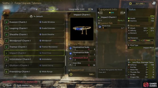 Talismans (aka Charms) are functionally accessories you can equip to boost skills. They don’t conflict with armor in any way, so you’re just adding free skills to your build by wearing one!