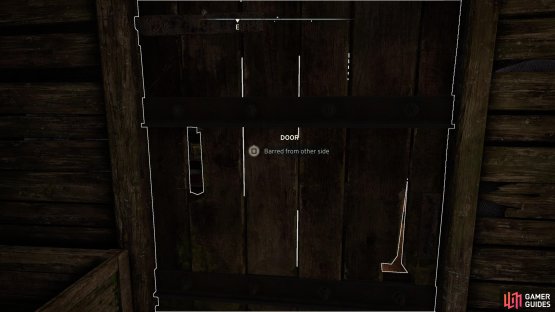 Go upstairs to find a locked door,