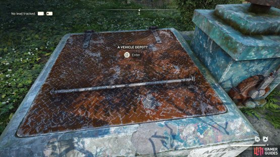 When you get to the exact coordinates, you&rsquo;ll notice a hatch. This is the bunker.