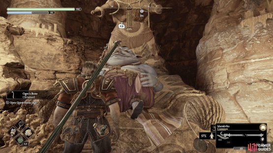 Head inside, talk to Tok, and he&rsquo;ll give you an Ogre Bone.