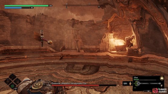 Later on, after a sweep attack, he&rsquo;ll throw his sword at you.