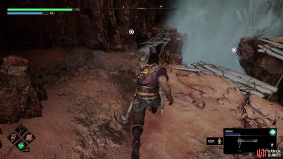 Make your way across the gap here to find the Life Criptex in the cave.