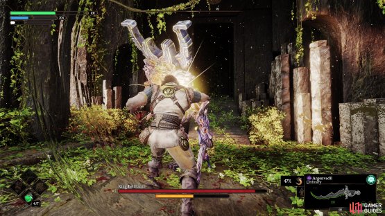 King Beltharun&rsquo;s Saber Combo is three-to-four hits, and he can sneak in a thrust too.