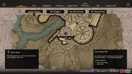 Silver Secrets point to points of interest such as chests.