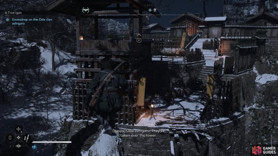 and hide in the grass to quietly knock out the enemies while making your way to north side of the area