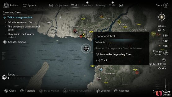 The legendary chest you&rsquo;re looking for is in a ship moored off of the Osakan coast.