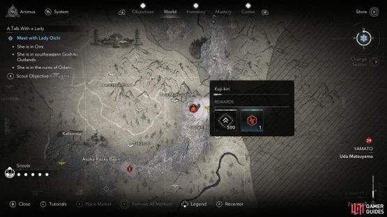 The first Yamato meditation spot is near two fast travel points.