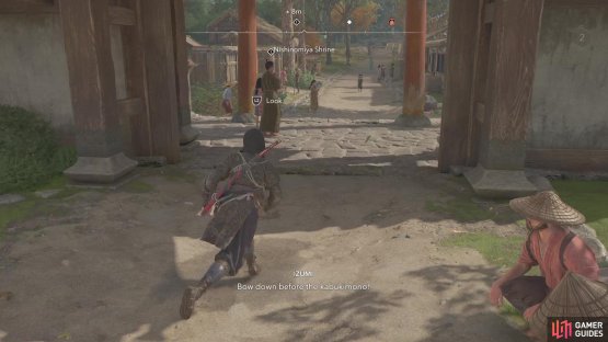 Shin&rsquo;nyo will be standing right by the entrance to the shrine.