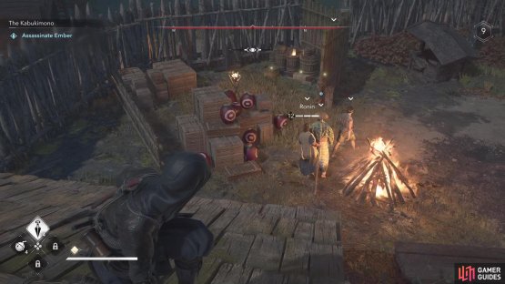 Just wait until he walks by the explosive pots, then hit them to easily kill him.
