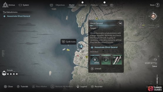 Ghost General is found along the pier area of Sakai.