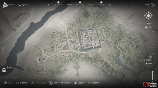 Katano Castle is a location that will already be on the map, when you get to the open world.