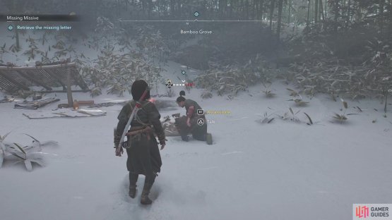 In a clearing in the middle is a man, with a few options before you.