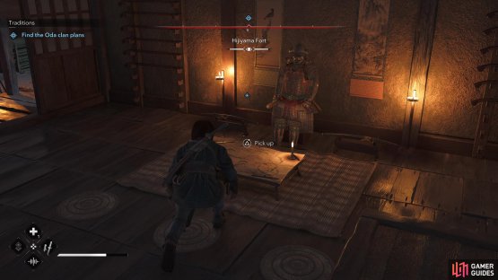 to find the Clan Plans sitting on a table inside.