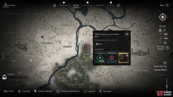 Makino Kurumazuka Kofun Legendary Chest location