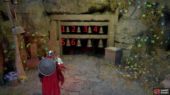 You will need to hit the bells in this order: 1-2-3-4-5-6-4-3-2-1.