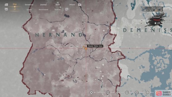 You can check your map to see what regions you have bounties in.