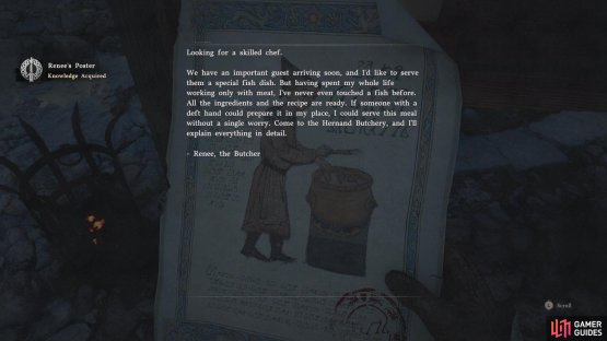 Read Renee&rsquo;s Notice after completing two other side quests,