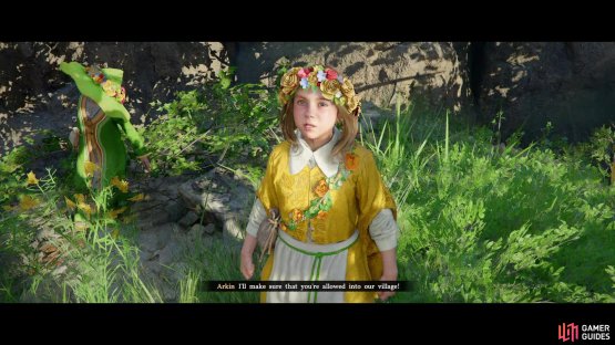 Report back to Arkin and she&rsquo;ll reward you, promising you access to the shai village,