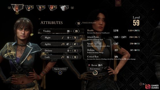 You will gain three attributes points every level,