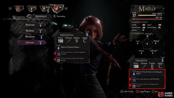 Arguably more important than a weapon&rsquo;s properties are its passive effects - most weapons have three, unlocking at Lv4, Lv10, and Lv20.