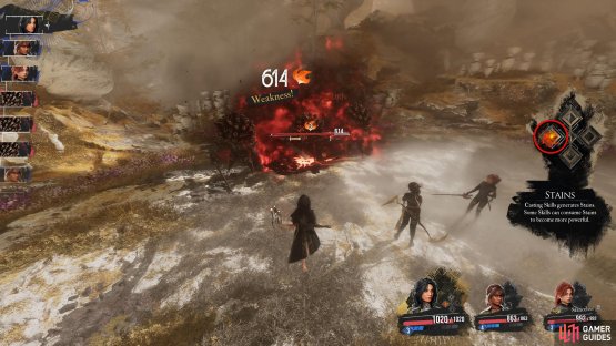 Each time you use a skill, you&rsquo;ll gain an Elemental Stain.