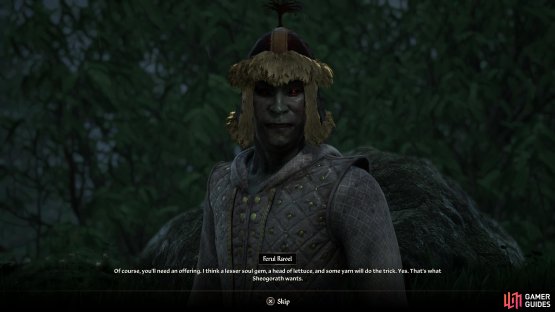 Talk to Ferul Ravel near Sheogorath&rsquo;s Shrine to find that this Daedric Prince has&hellip; eclectic tastes.