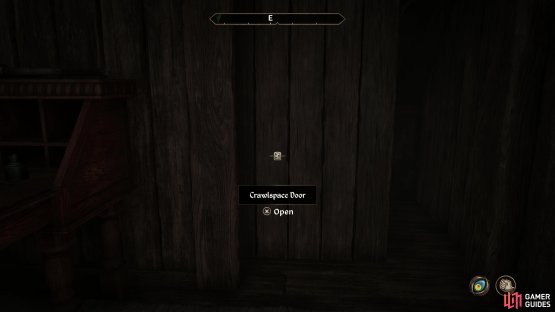 Sneak upstairs and enter the crawlspace.