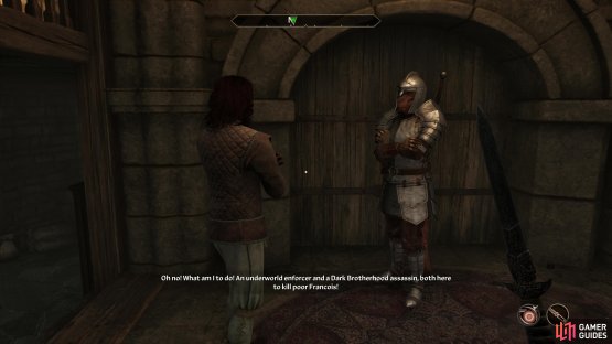 Stab Motierre with the Langourwine Blade to fake his death,
