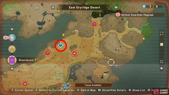 The location of Googlbert&rsquo;s Tower on the map.