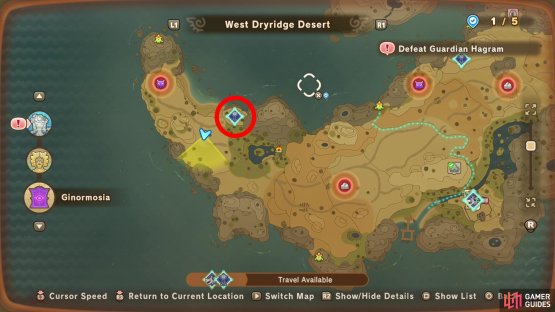 The location of Googlina&rsquo;s Tower on the map.